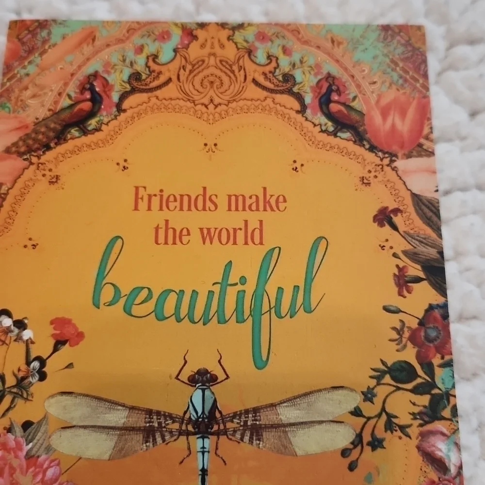 Friendship wooden dragon fly paisley print wall decor
